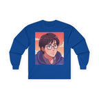 Geek Anime Boy Long Sleeve Tee 100% Cotton Retro Japanese Cartoon T-Shirt Gift