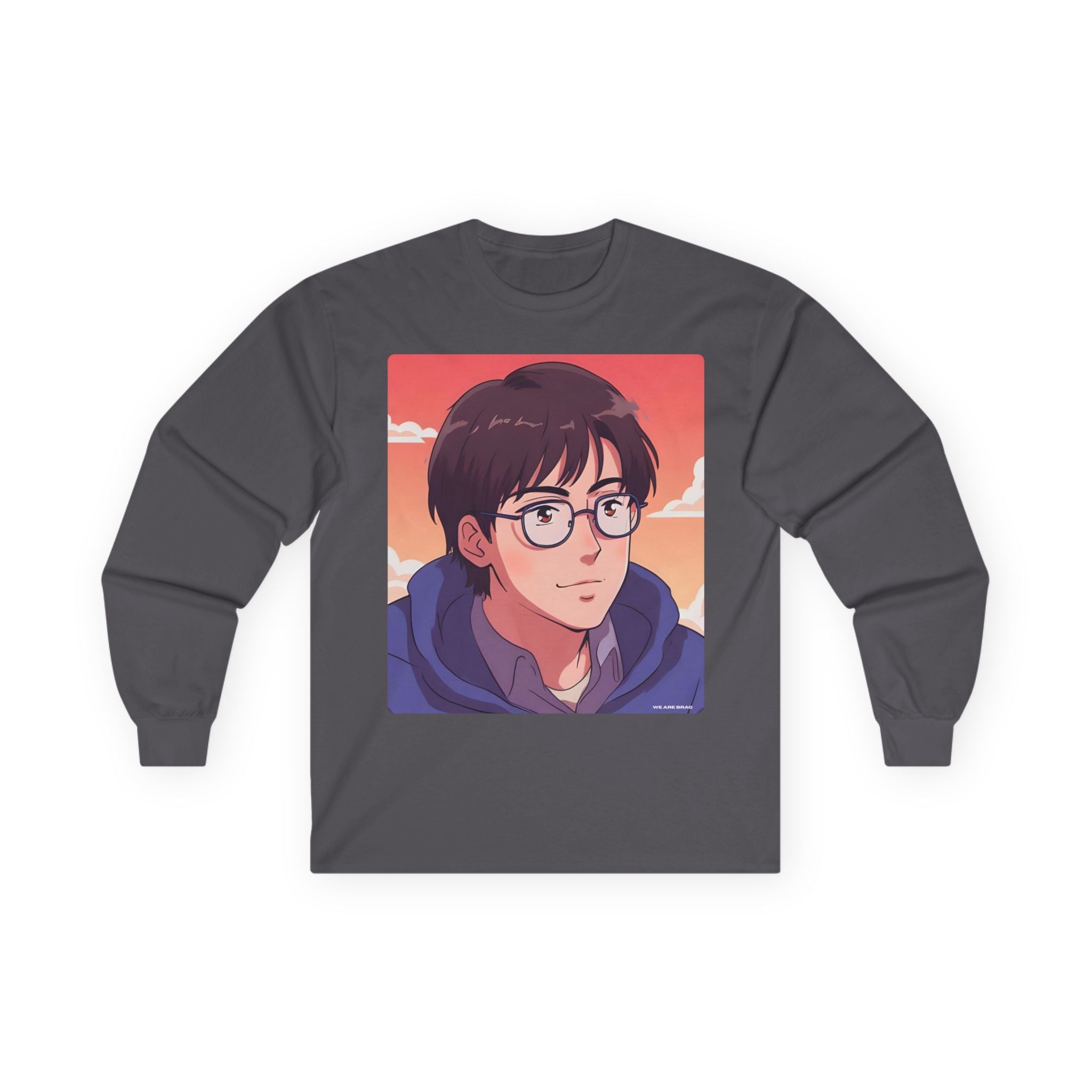 Geek Anime Boy Long Sleeve Tee 100% Cotton Retro Japanese Cartoon T-Shirt Gift