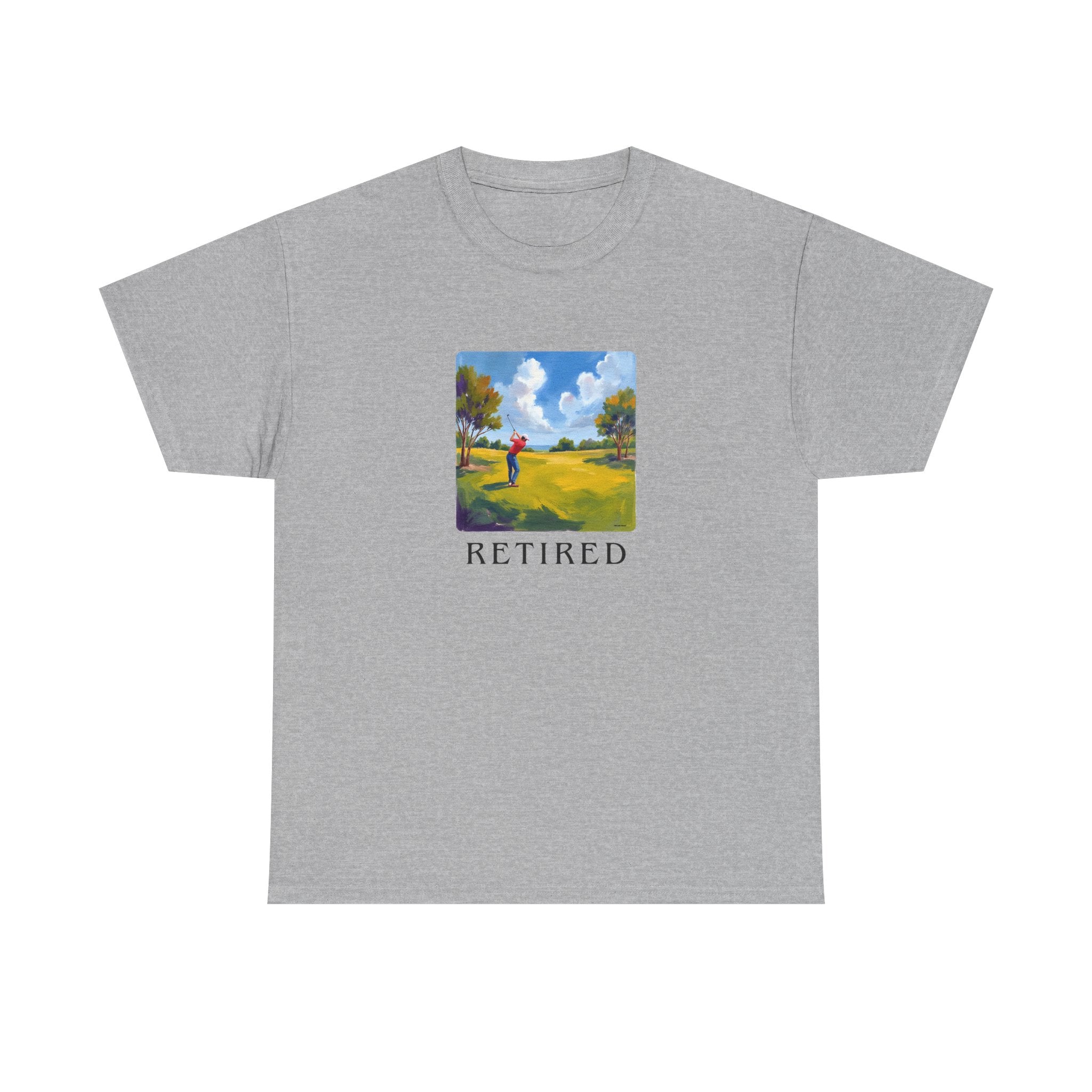 Retired Golf Printed T-Shirt 100% Cotton Novelty Grandad Retirement Golfer Tee Gift
