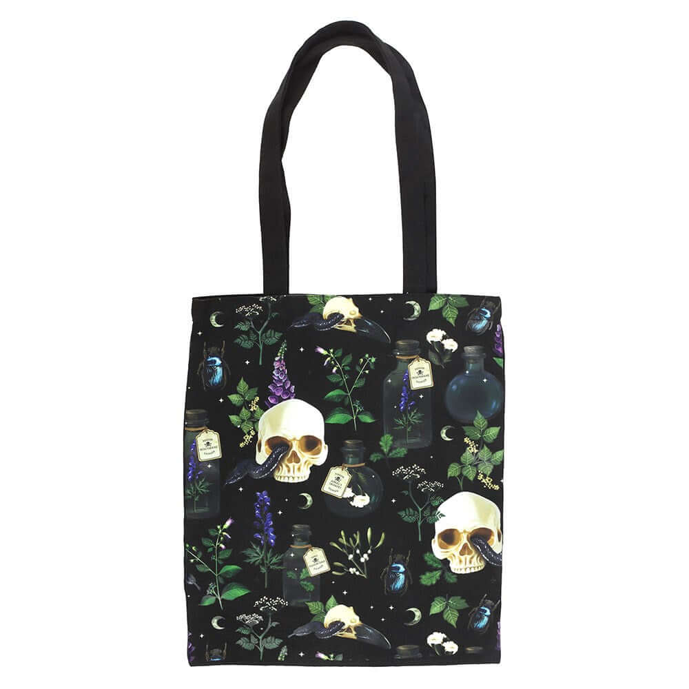 Gothic Gifts Venom & Vines Print Polycotton Tote Bag