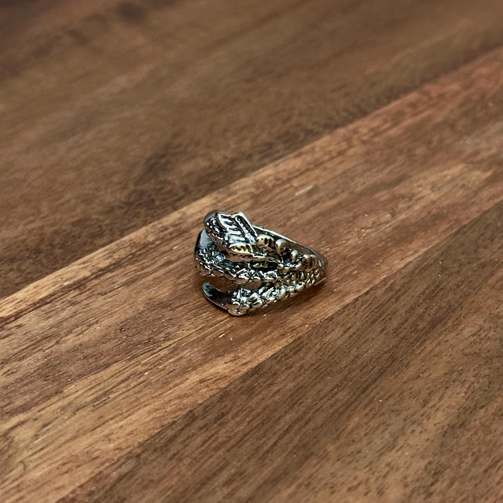 Intricate Gothic Claw Talon Ring Dark Horror Statement Silver Tone - Size M