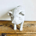 Large Classic Shabby Chic Pig Ornament Figurine White Unique Kitchen Homeware Gift 29cm