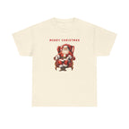 Merry Christmas Santa Throne Printed T-Shirt 100% Cotton Novelty Santa Claus Xmas Tee Gift