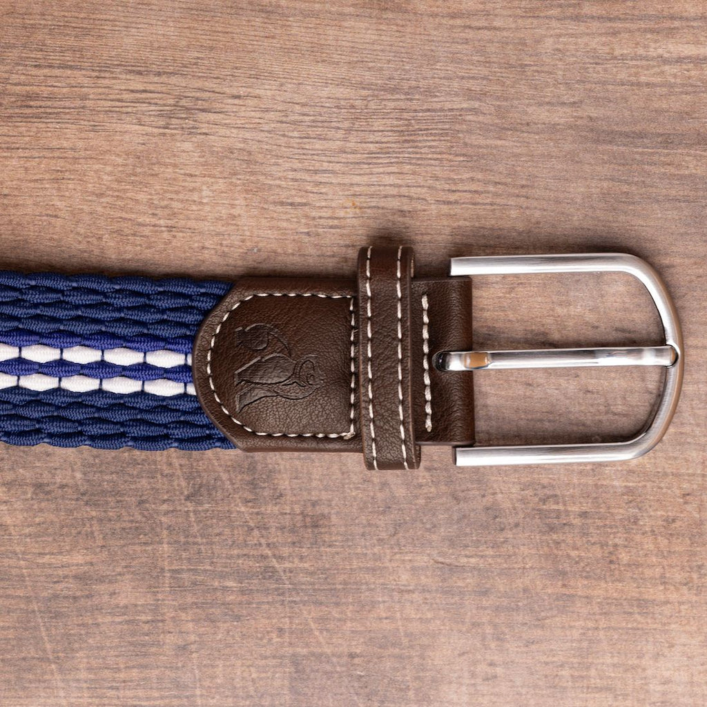 Woven Belt - White Fine Stripe