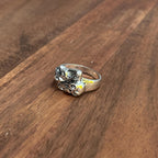 Screaming Horror Ghost Skull Duo Ring Halloween Spirit Ring Silver Tone - Size Z