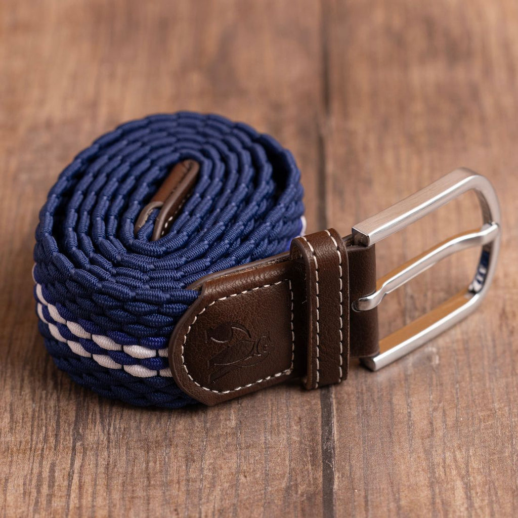 Woven Belt - White Fine Stripe