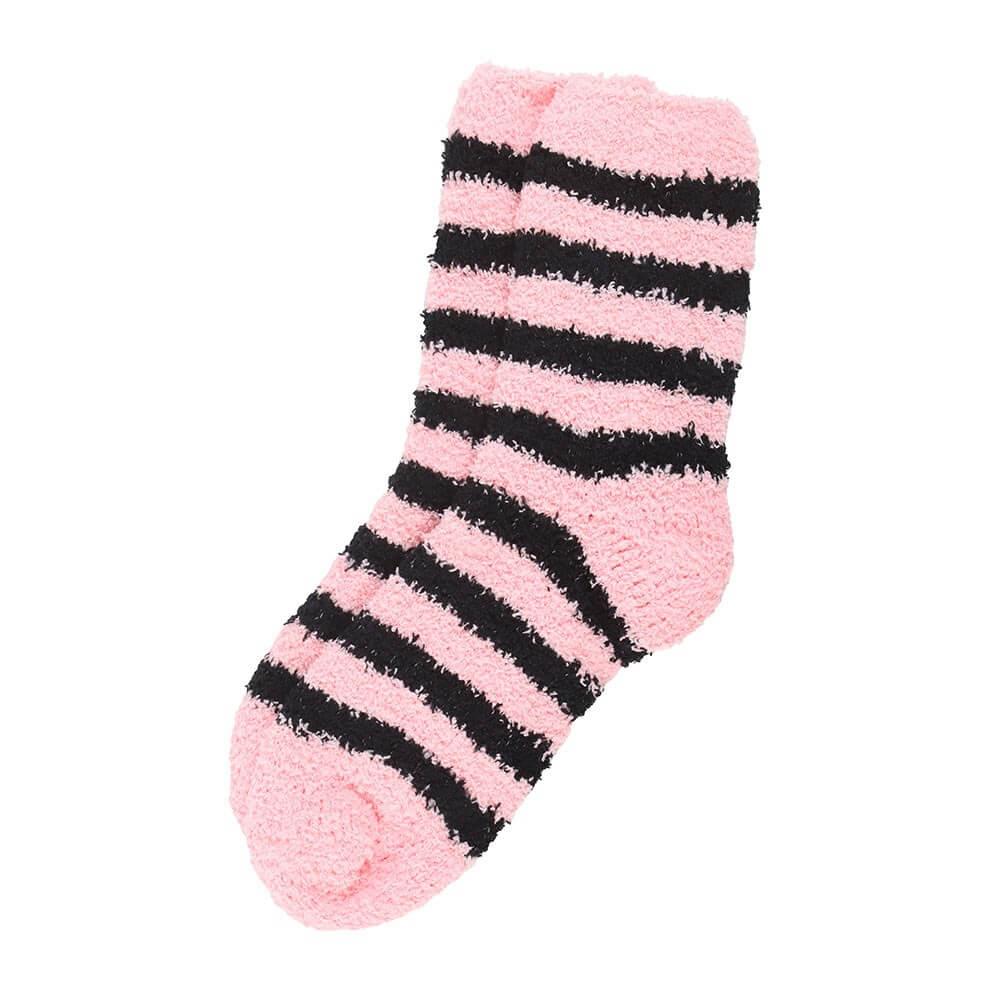 Gothic Gifts Pink & Black Striped Socks in Coffin Gift Box