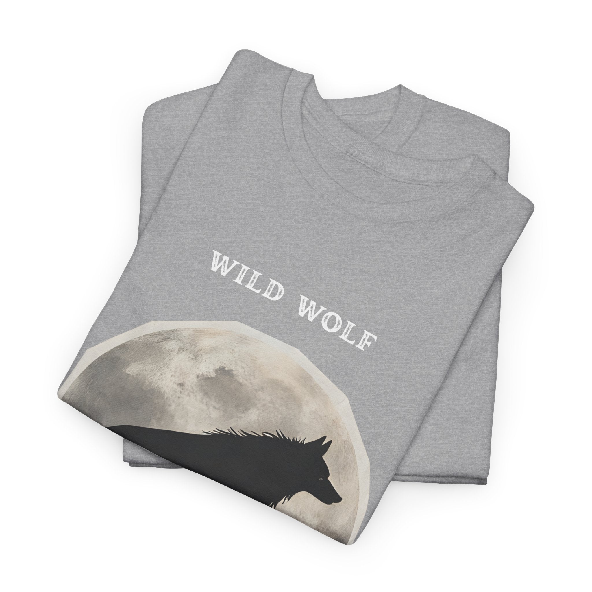 Wild Wolf Printed T-Shirt 100% Cotton Retro Animal Tee
