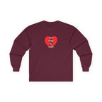 For Ever & Ever Broken Heart Long Sleeve Tee 100% Cotton Retro Heart T-Shirt Emo Goth Alternative Gift
