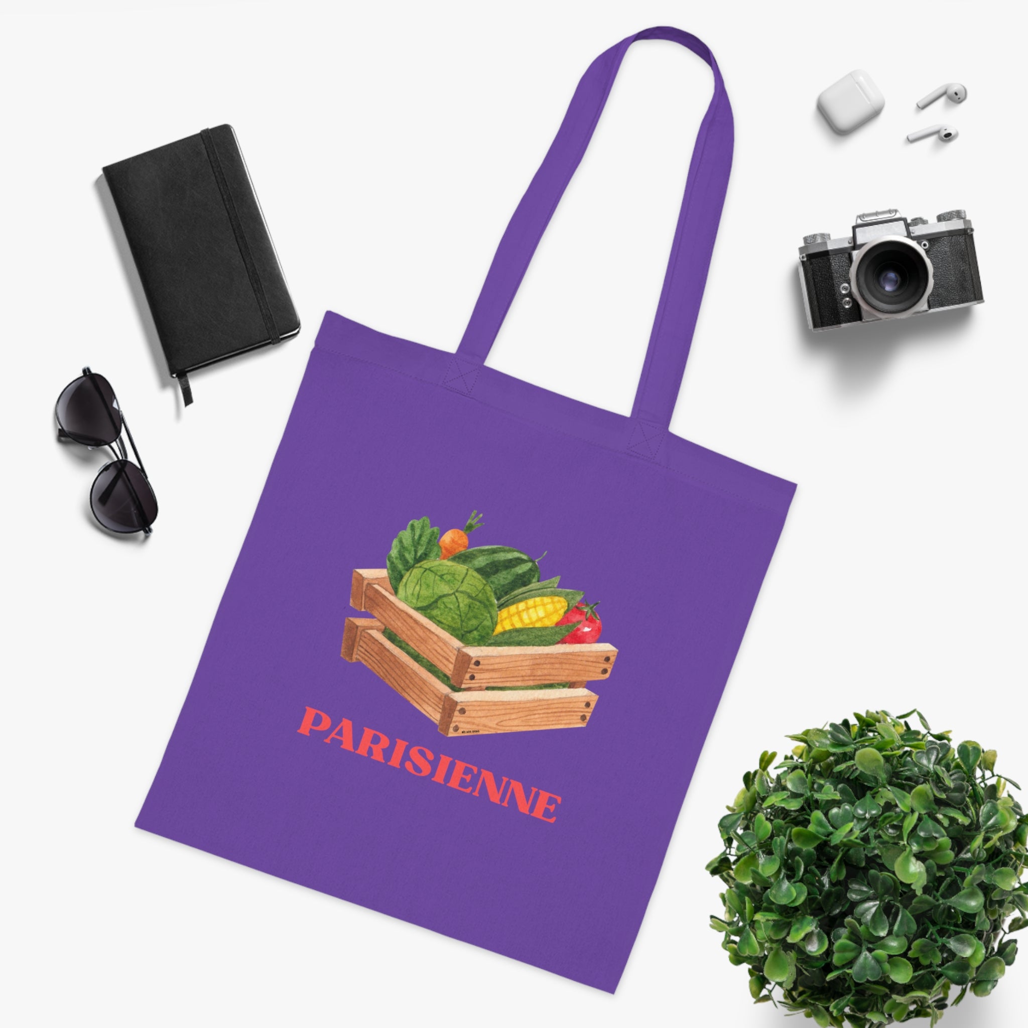 Parisienne Vegetables Printed Cotton Tote Bag Reusable Shopping Bag Gift