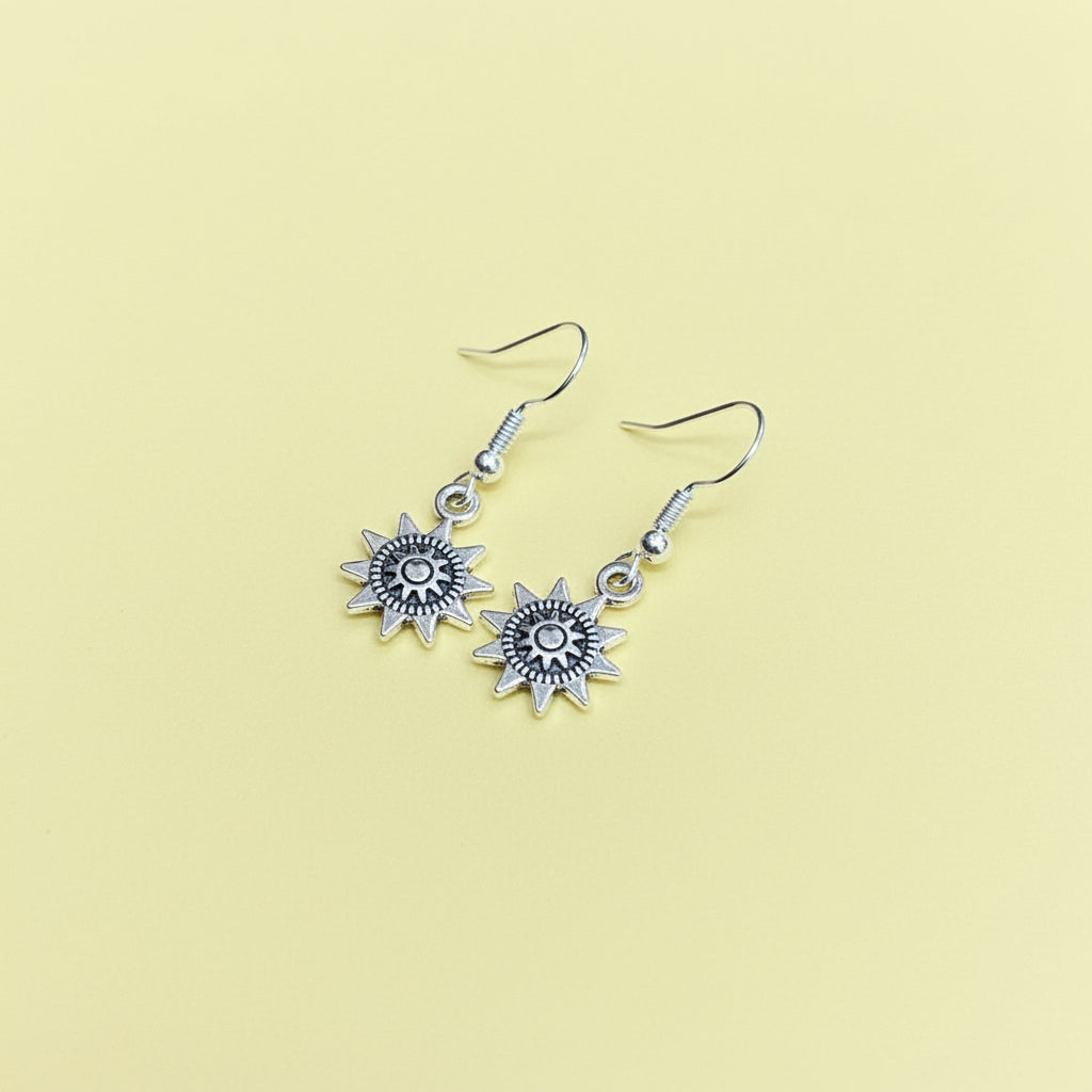 Astral Sun Charm Drop Earrings