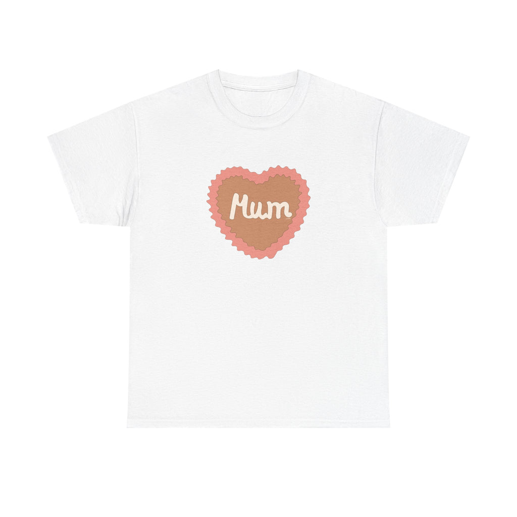Mum Heart Printed T-Shirt 100% Cotton Novelty Love Heart Mum Mom Tee Birthday Mother's Day Gift