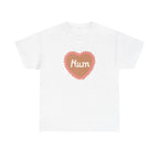 Mum Heart Printed T-Shirt 100% Cotton Novelty Love Heart Mum Mom Tee Birthday Mother's Day Gift