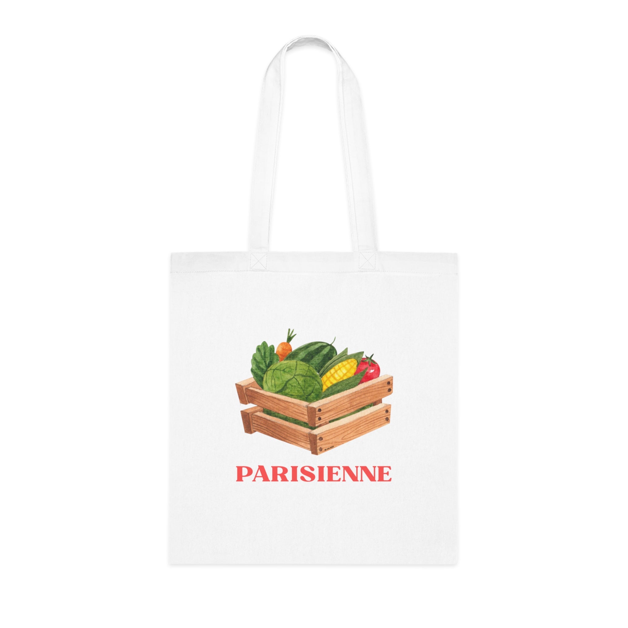 Parisienne Vegetables Printed Cotton Tote Bag Reusable Shopping Bag Gift