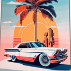 Framed Miami Muscle Car Print 50cm