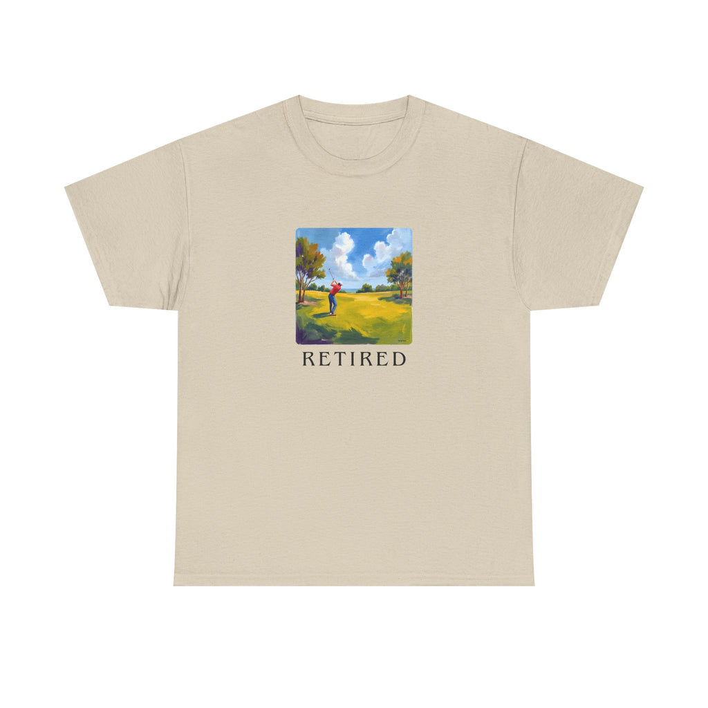 Retired Golf Printed T-Shirt 100% Cotton Novelty Grandad Retirement Golfer Tee Gift