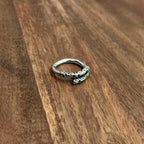 Celtic Patterned Stackable Open Ring Silver Tone - Size P