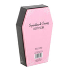 Gothic Gifts Pink & Black Striped Socks in Coffin Gift Box