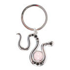 Gothic Gifts Snake Keyring with Rose Quartz Crystal