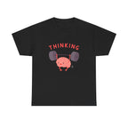 Thinking Brain Printed T-Shirt 100% Cotton Novelty Funny Weightlifting Brainy Tee Gift