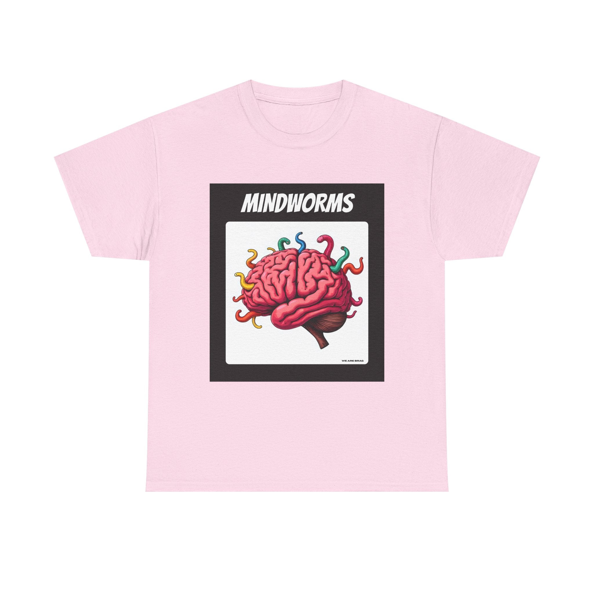 Mindworms Brain Printed T-Shirt 100% Cotton Weird Retro Novelty Worms Tee