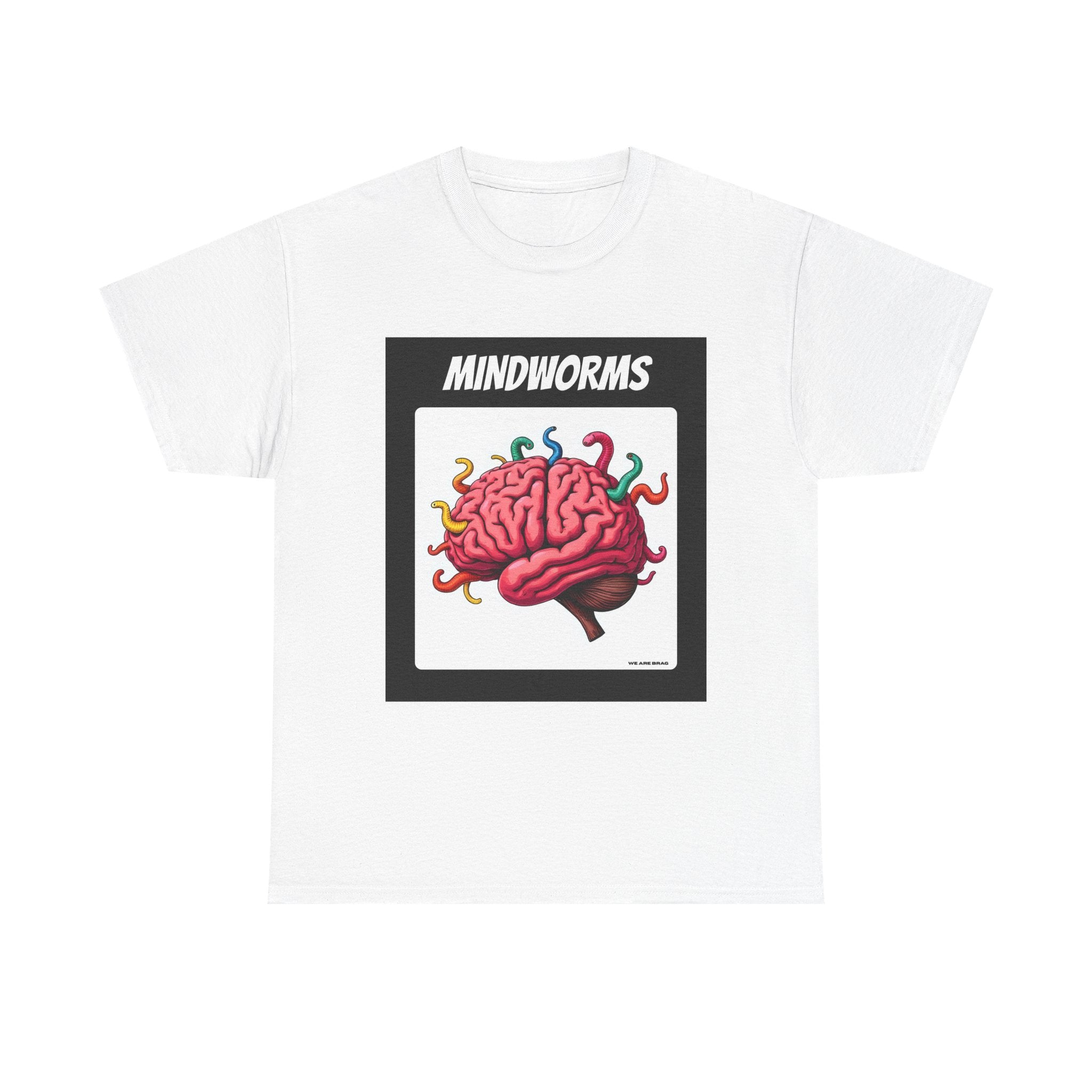 Mindworms Brain Printed T-Shirt 100% Cotton Weird Retro Novelty Worms Tee