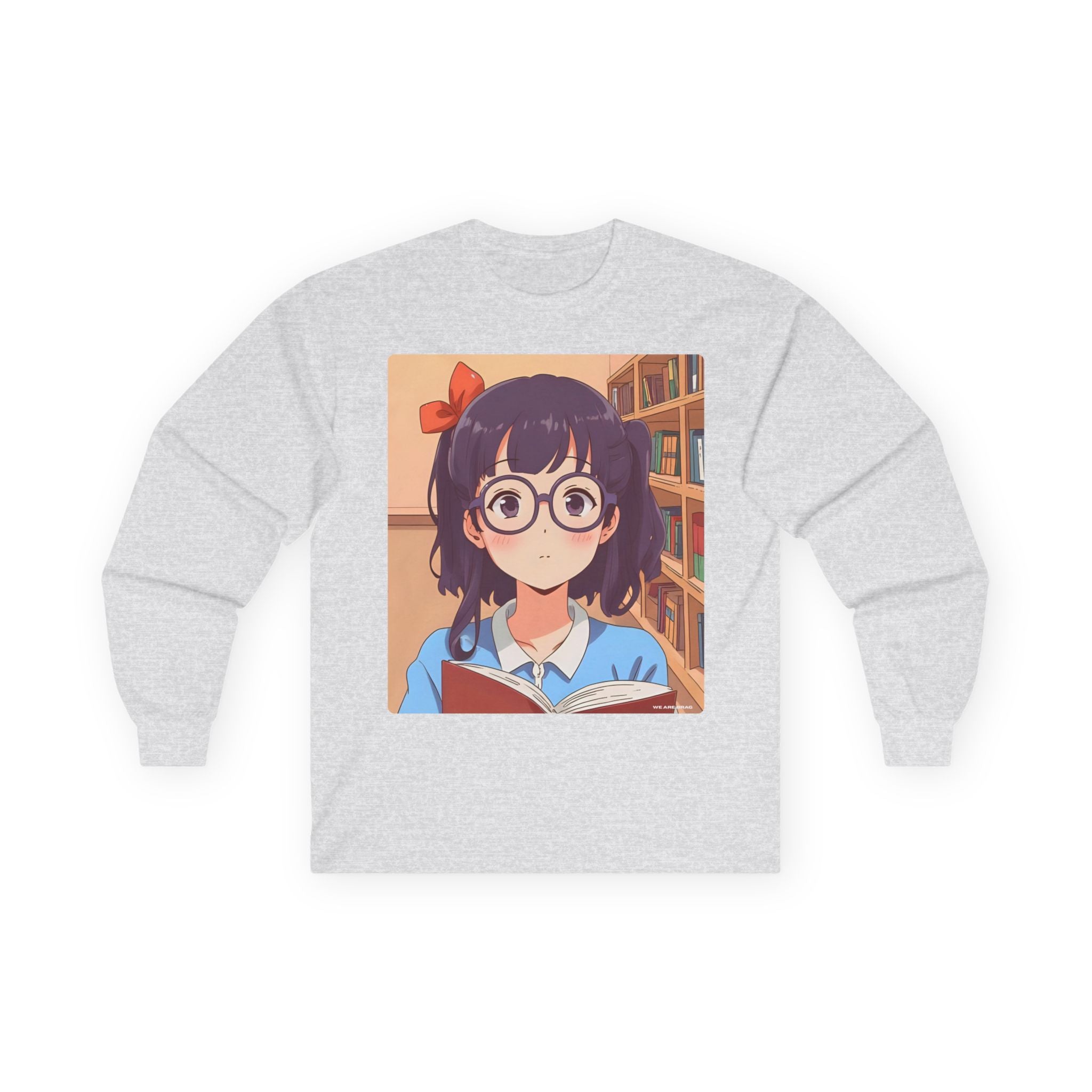 Geek Anime Girl Long Sleeve Tee 100% Cotton Retro Japanese Cartoon T-Shirt Gift