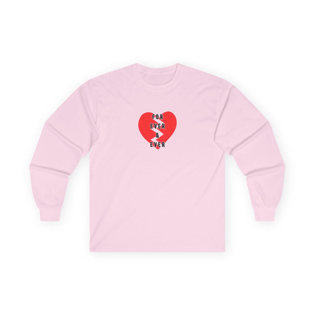 For Ever & Ever Broken Heart Long Sleeve Tee 100% Cotton Retro Heart T-Shirt Emo Goth Alternative Gift