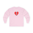 For Ever & Ever Broken Heart Long Sleeve Tee 100% Cotton Retro Heart T-Shirt Emo Goth Alternative Gift