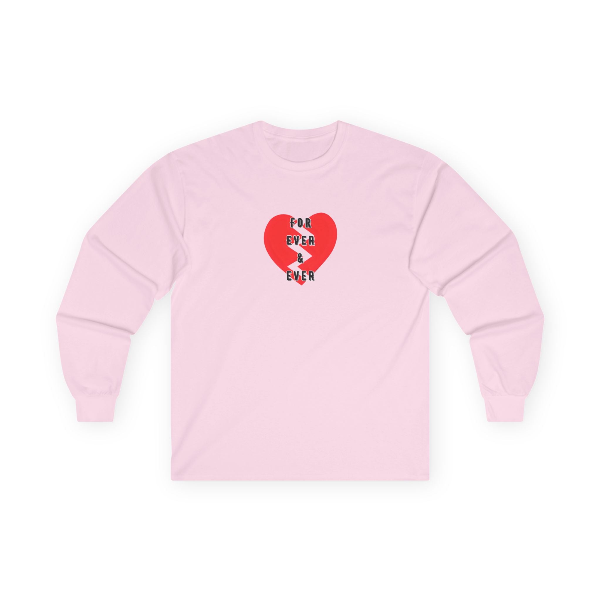 For Ever & Ever Broken Heart Long Sleeve Tee 100% Cotton Retro Heart T-Shirt Emo Goth Alternative Gift