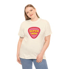 Super Mom Printed T-Shirt 100% Cotton Novelty Mum Mom Tee Birthday Mother's Day Gift