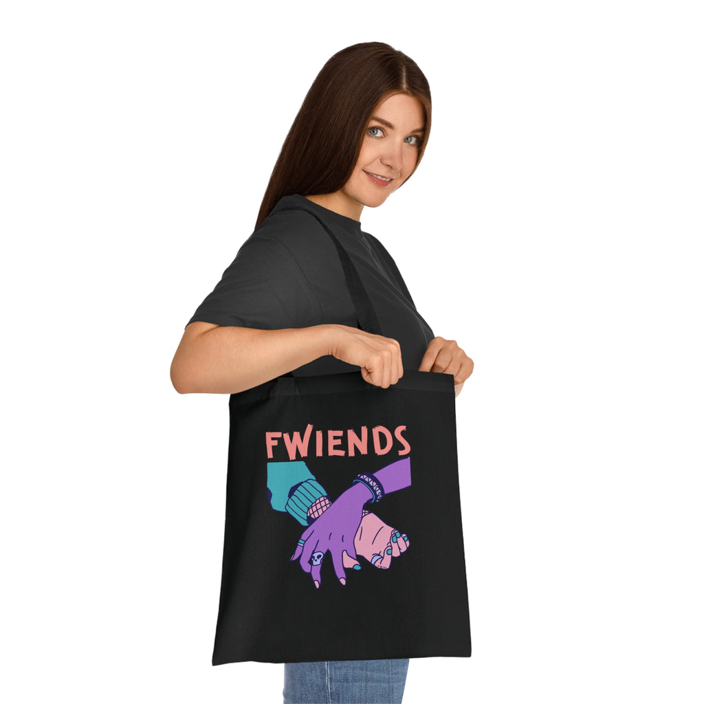 Fwiends Hands Printed Cotton Tote Bag Reusable Shopping Bag Friend Birthday Gift