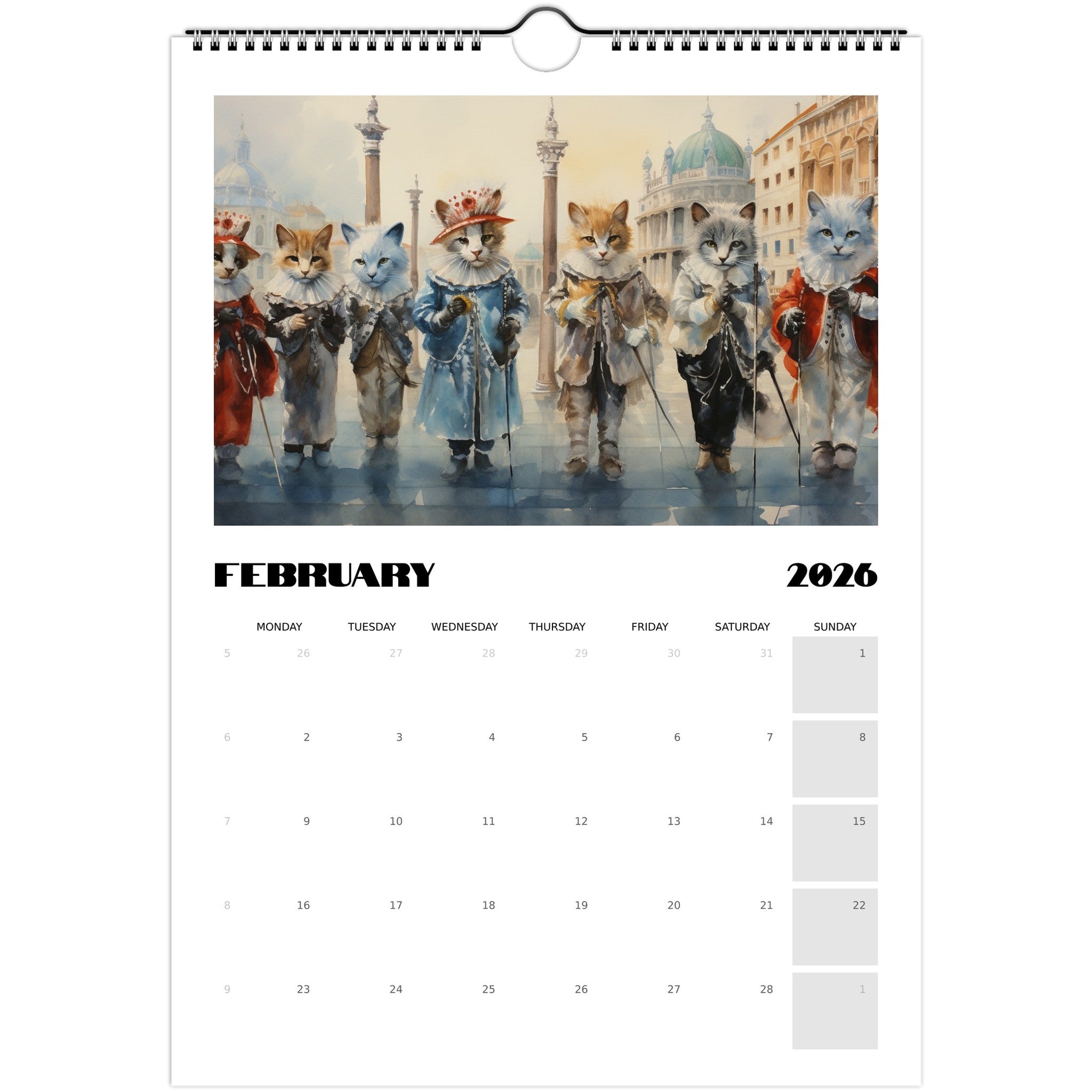 🐾 Venetian Cats 2026 Wall Calendar – A Year of Feline Magic in Venice