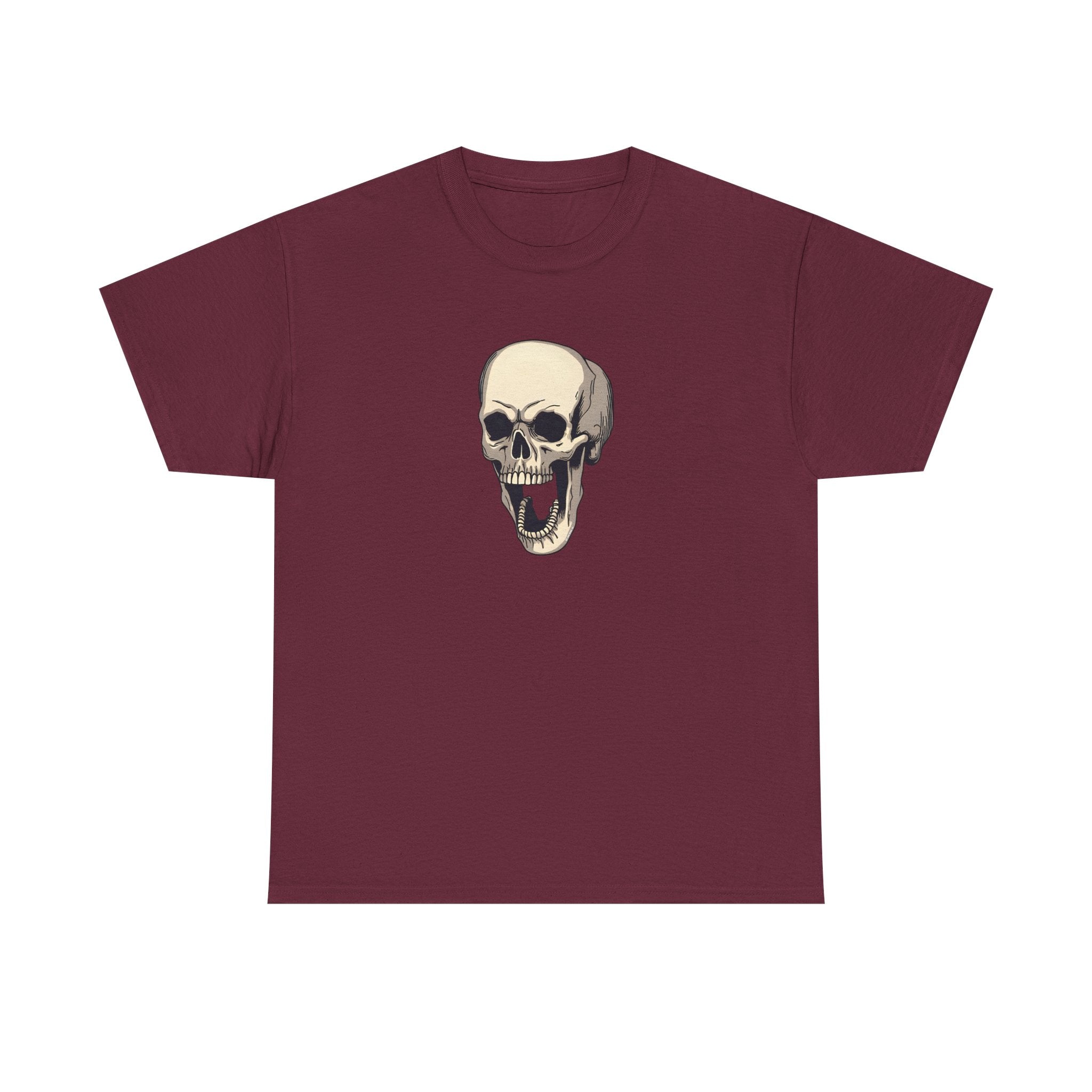 Laughing Skull Printed T-Shirt 100% Cotton Novelty Scary Halloween Tee