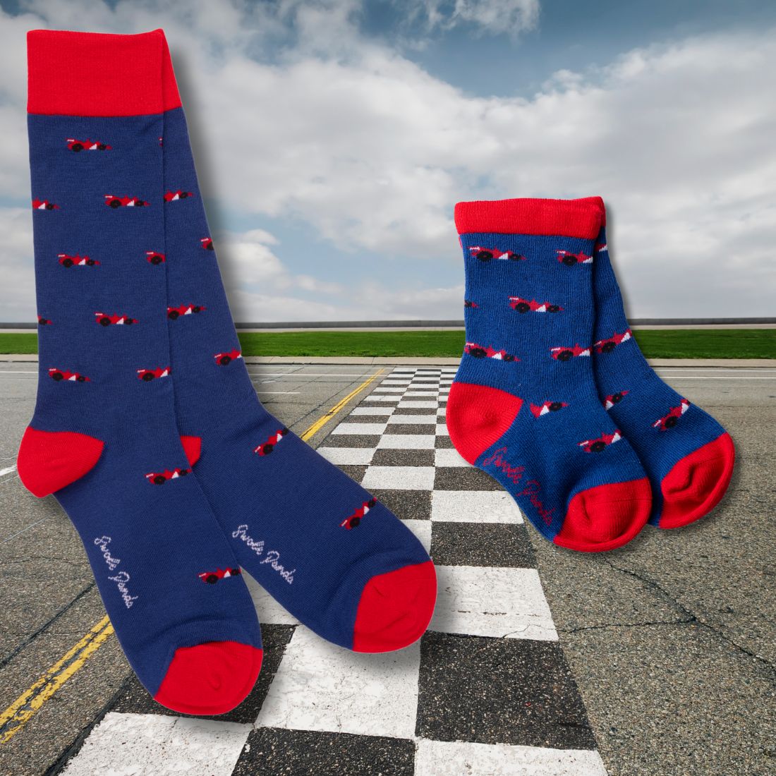Racing Cars Matching Bamboo Socks (Adult & Child)