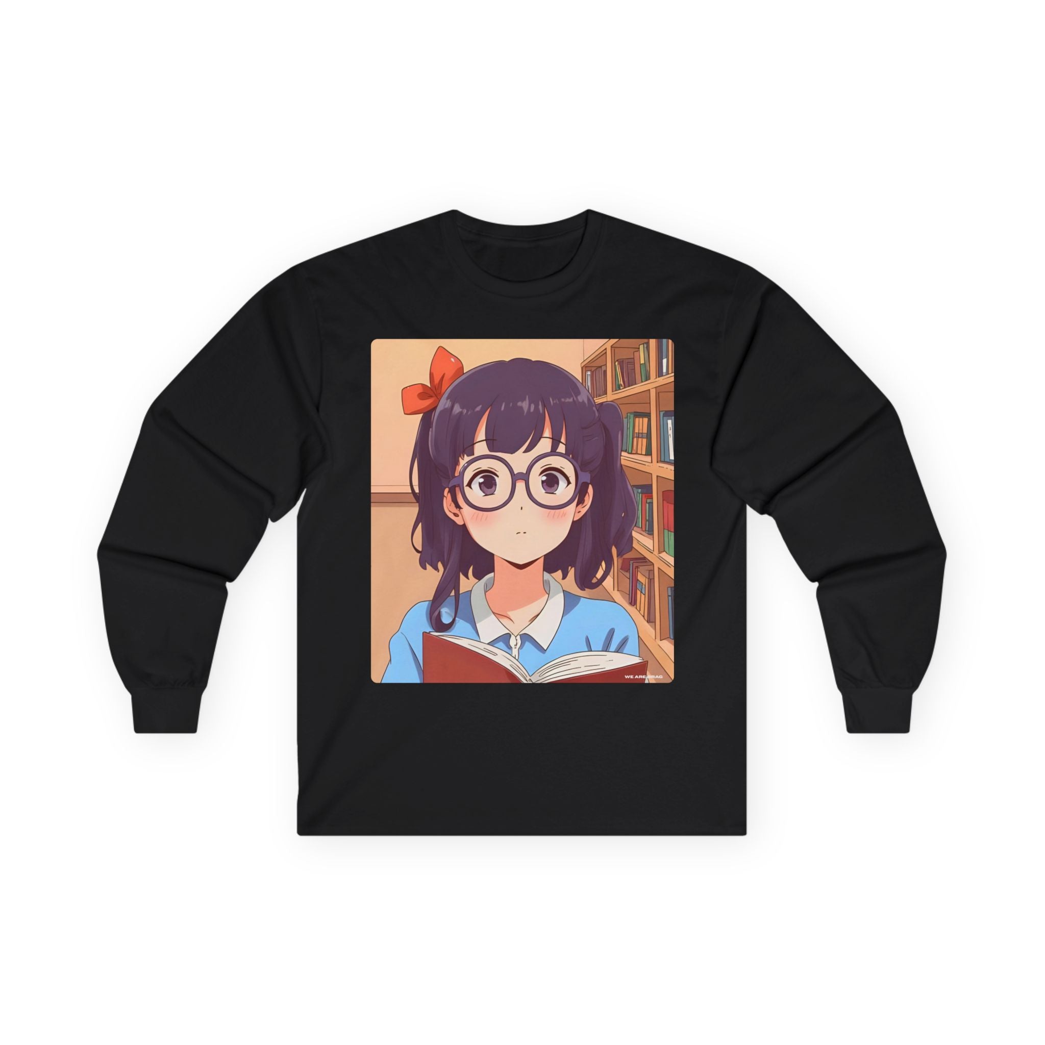 Geek Anime Girl Long Sleeve Tee 100% Cotton Retro Japanese Cartoon T-Shirt Gift