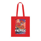 Fierce Anime Dragon Printed Cotton Tote Bag Reusable Shopping Bag Japanese Anime Art Gift