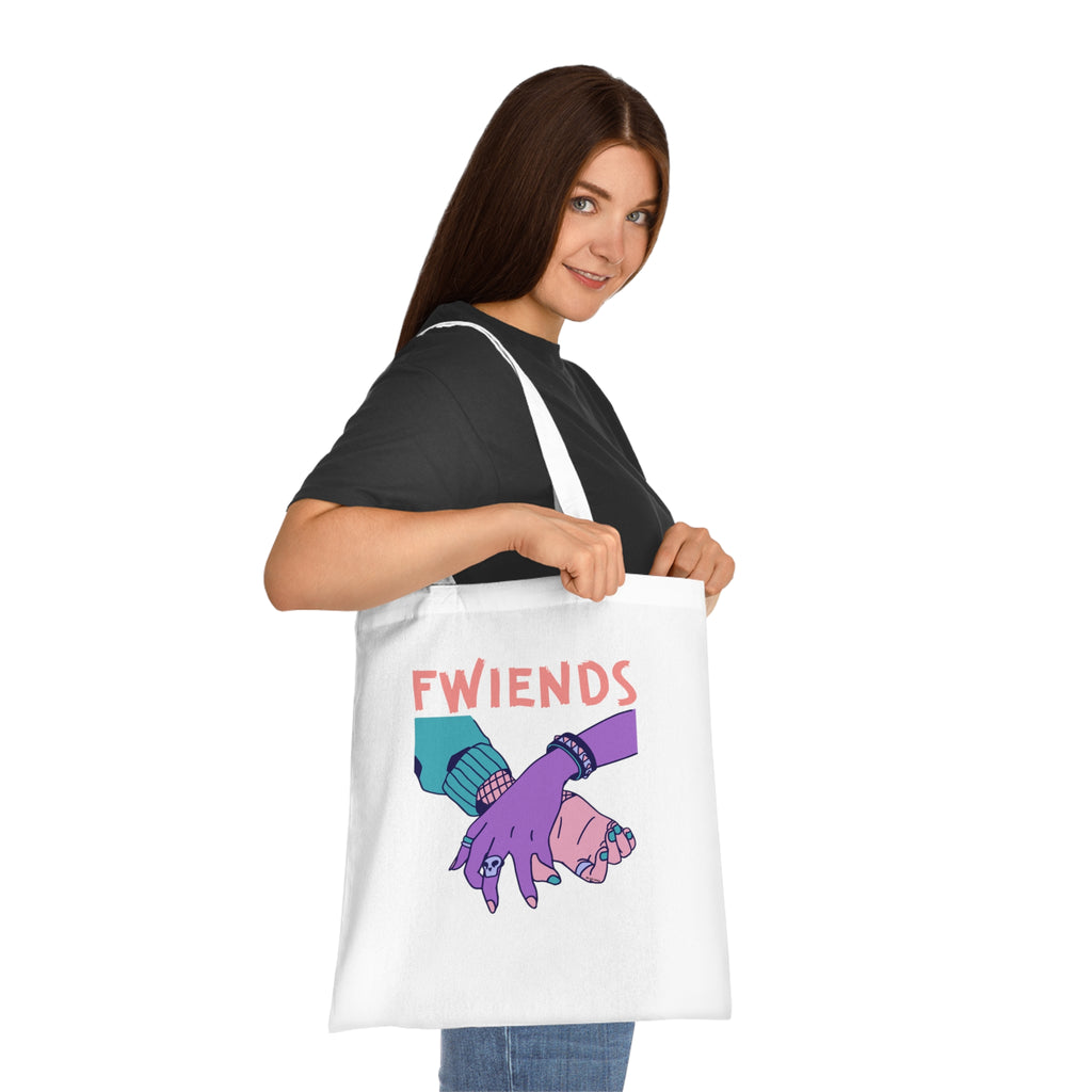 Fwiends Hands Printed Cotton Tote Bag Reusable Shopping Bag Friend Birthday Gift