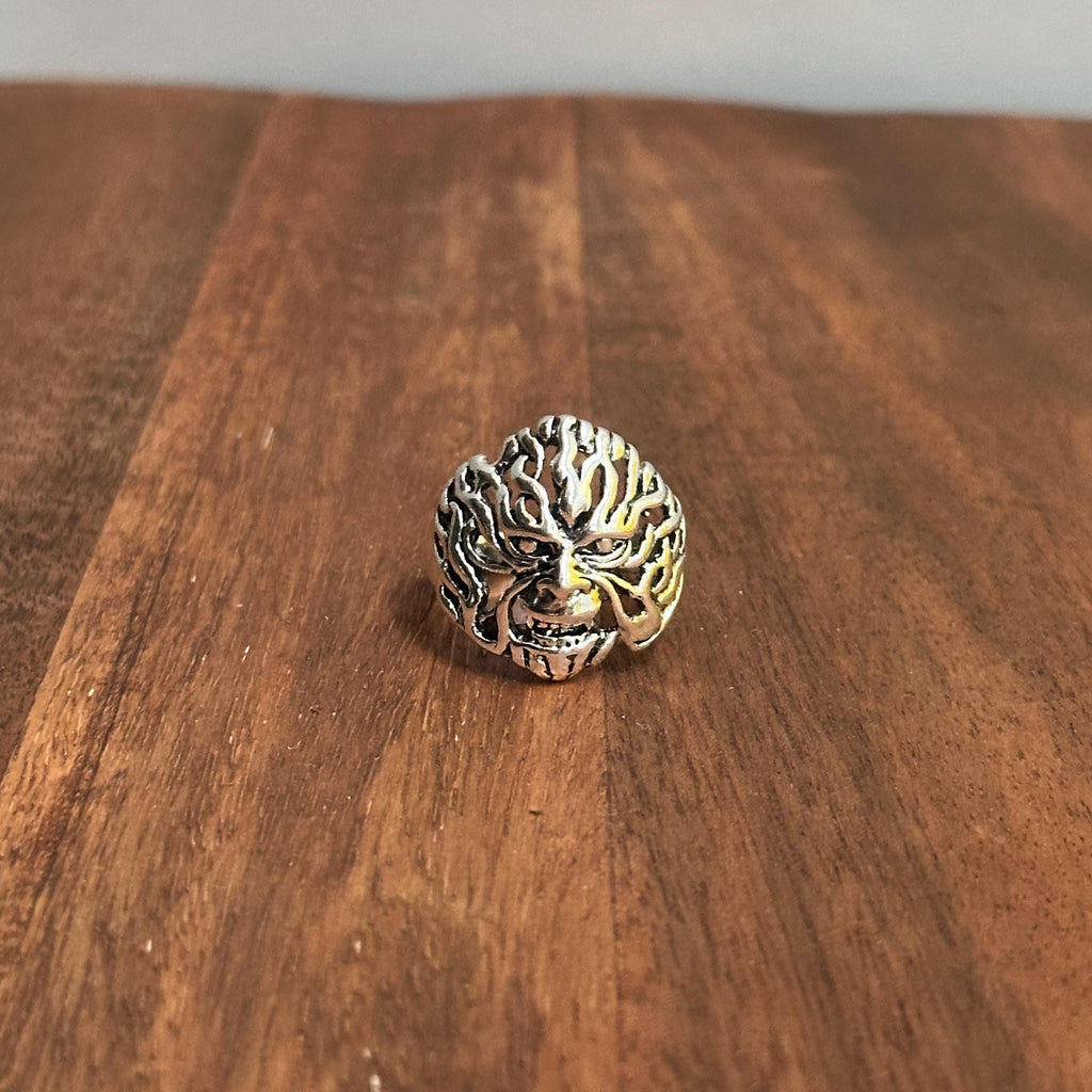 Oversized Gothic Horror Demon Skull Statement Ring Silver Tone Halloween Witch Ring - Various Sizes