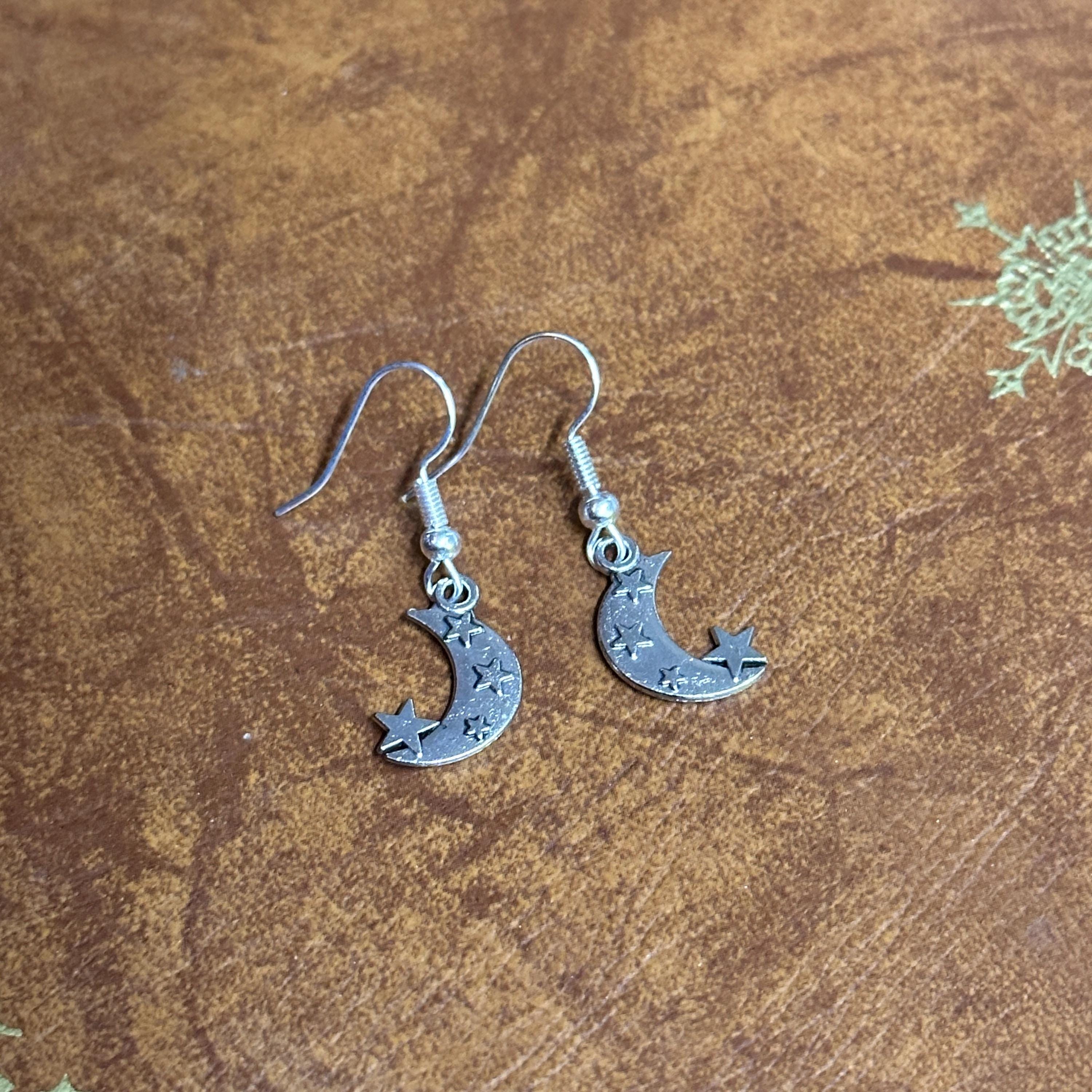 Star Drop Charm Earrings