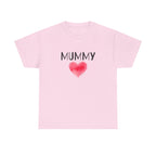 Mummy Heart Printed T-Shirt 100% Cotton Novelty Mum Mom Tee Birthday Mother's Day Gift