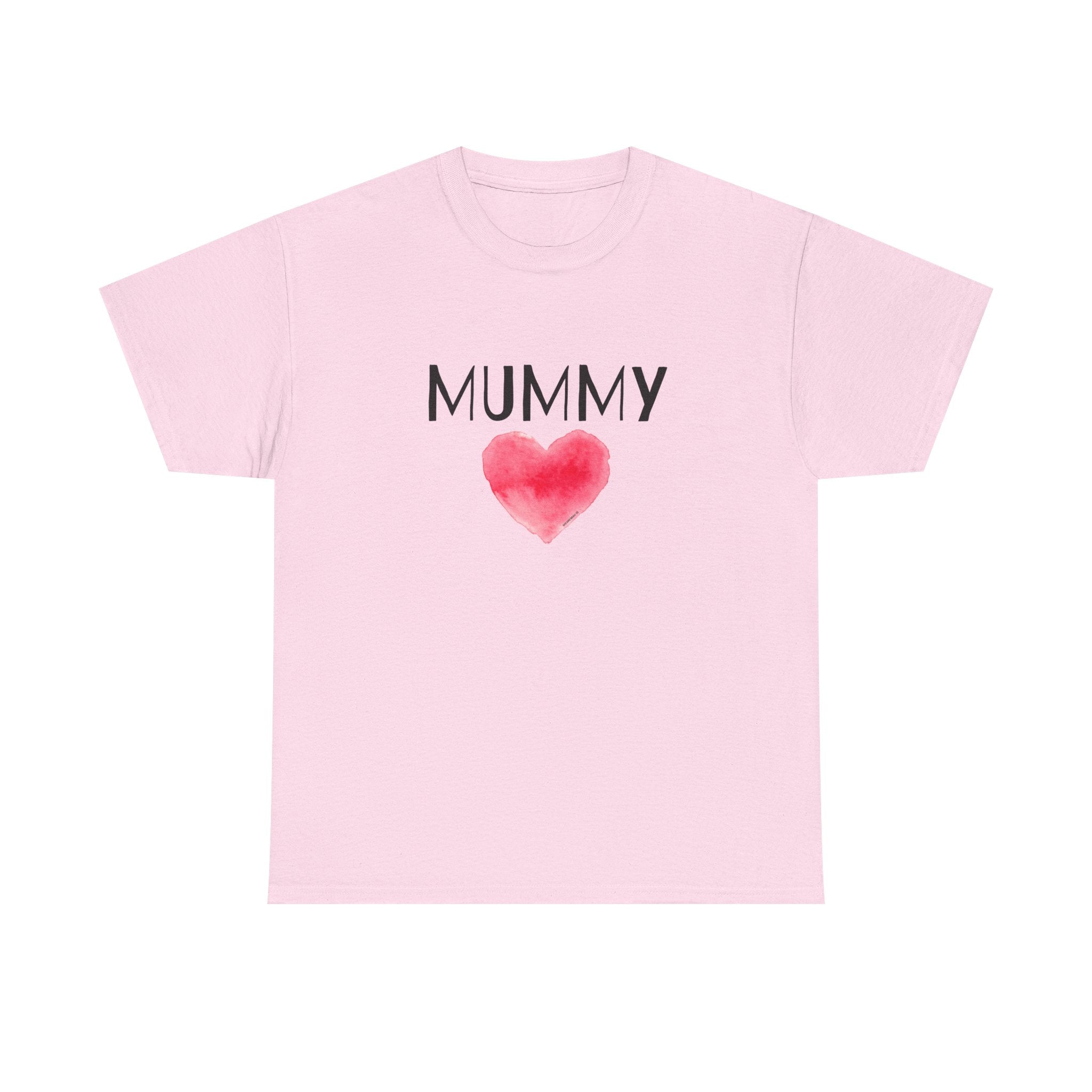Mummy Heart Printed T-Shirt 100% Cotton Novelty Mum Mom Tee Birthday Mother's Day Gift