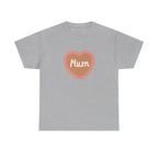Mum Heart Printed T-Shirt 100% Cotton Novelty Love Heart Mum Mom Tee Birthday Mother's Day Gift