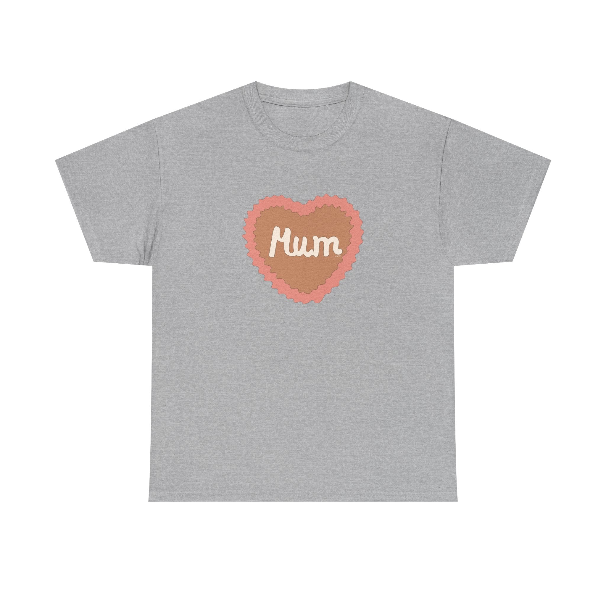 Mum Heart Printed T-Shirt 100% Cotton Novelty Love Heart Mum Mom Tee Birthday Mother's Day Gift