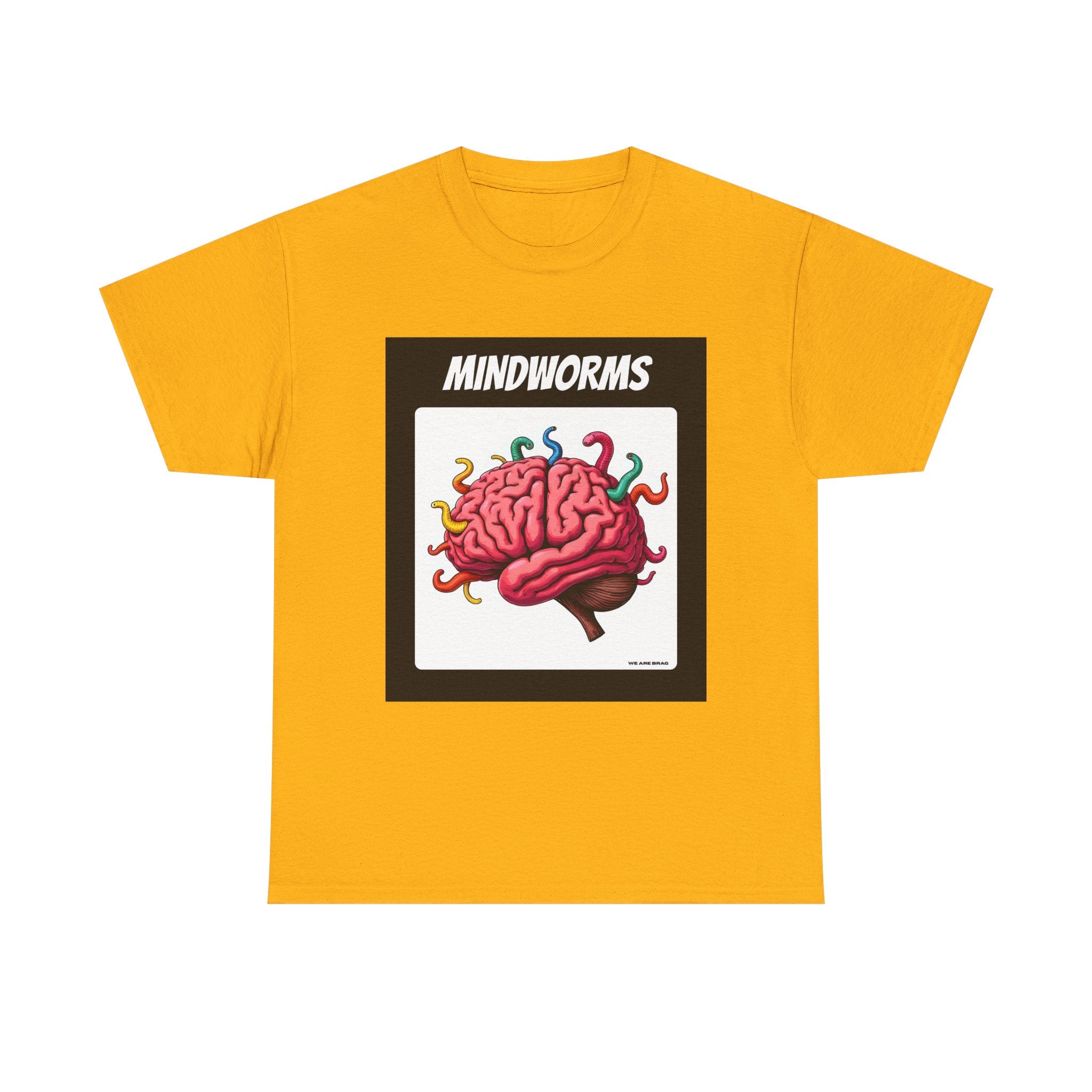 Mindworms Brain Printed T-Shirt 100% Cotton Weird Retro Novelty Worms Tee