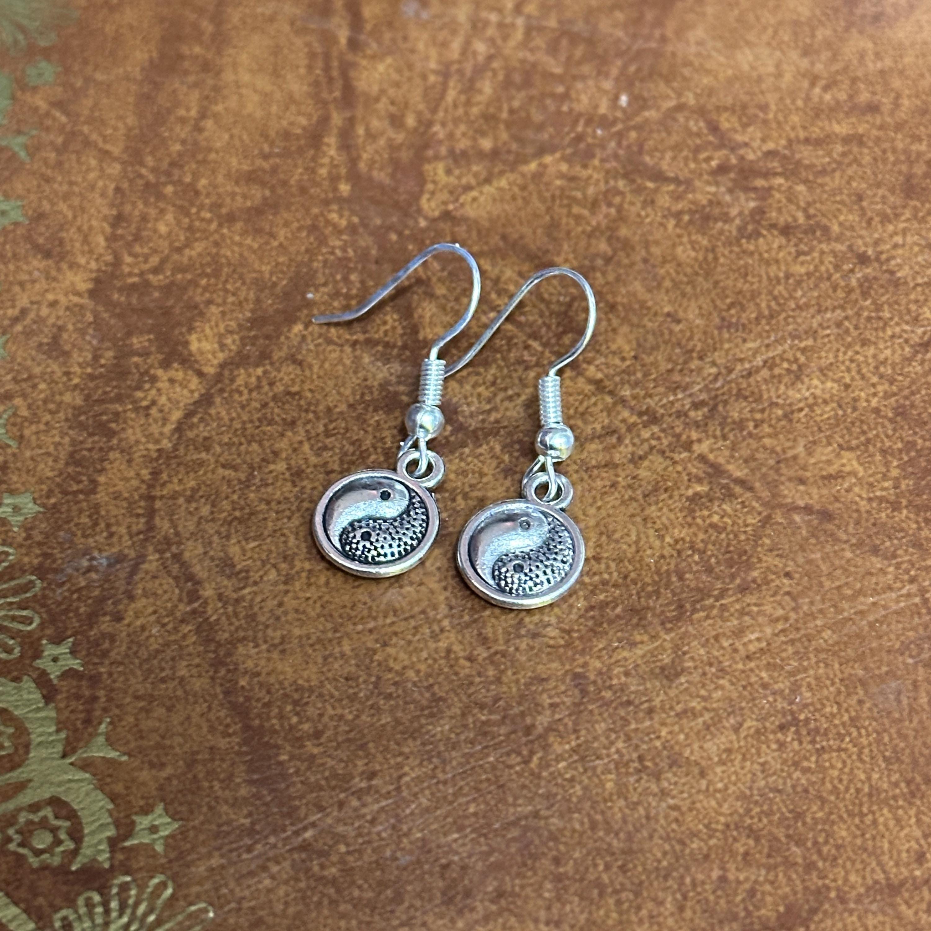 Yin Yang Charm Drop Earrings