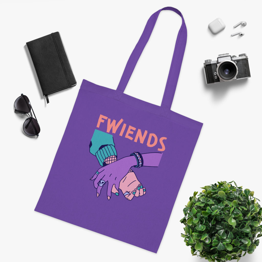 Fwiends Hands Printed Cotton Tote Bag Reusable Shopping Bag Friend Birthday Gift