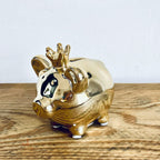 Mini Novelty Retro Princess Pig Piggy Bank Gold 8.5cm Unique Gift