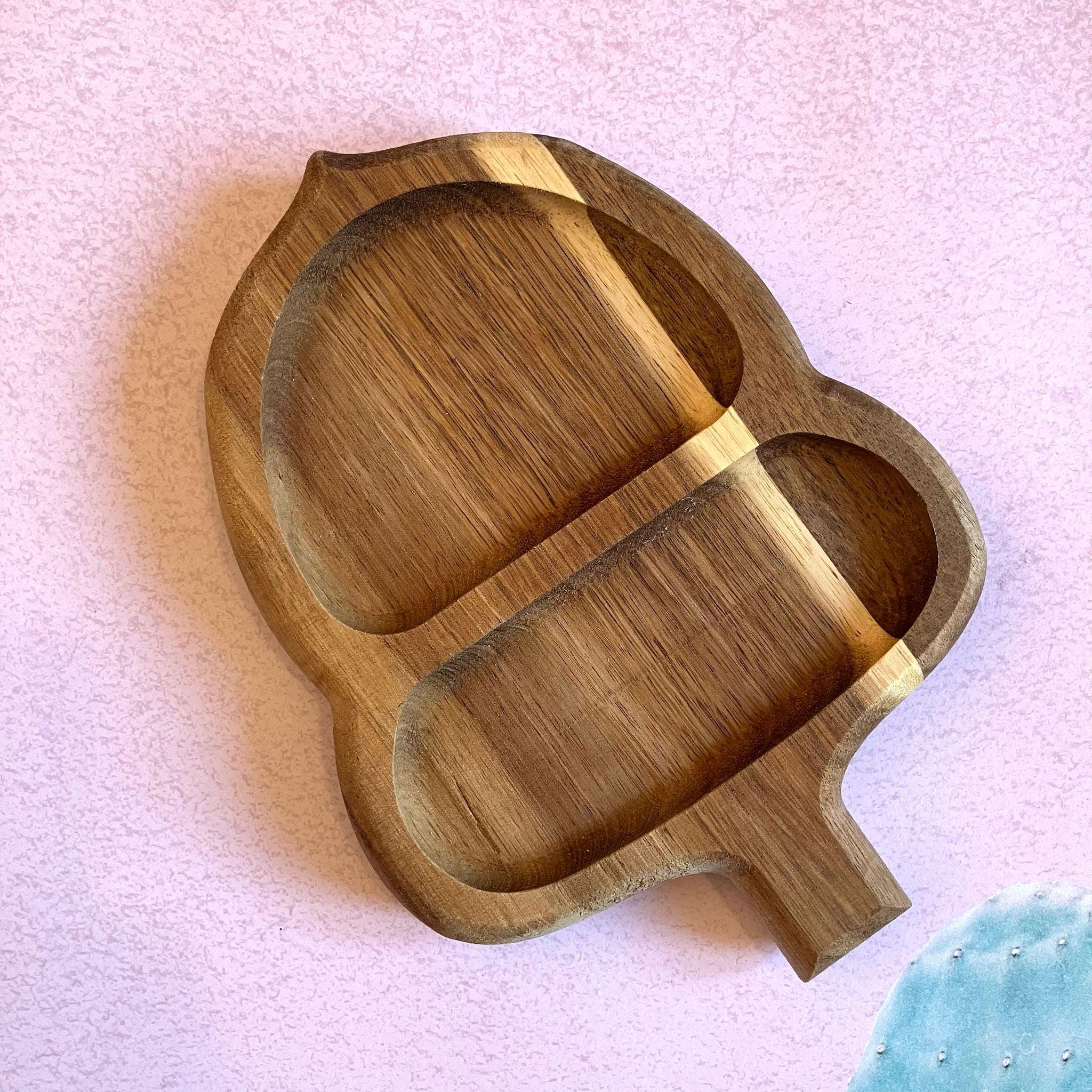 Handmade Acacia Wooden Acorn Trinket/Ring Dish Bowl 20cm