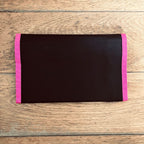 Retro Oversized Neon Cornwall Purse Wallet Black/Pink Raver Festival Beach